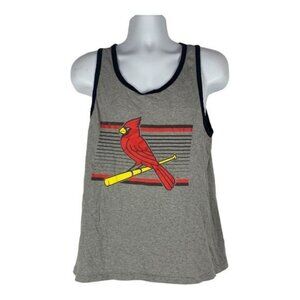 District Mens Size Medium Gray Tank Top W/ Red Cardinal Graphic 100% Cotton